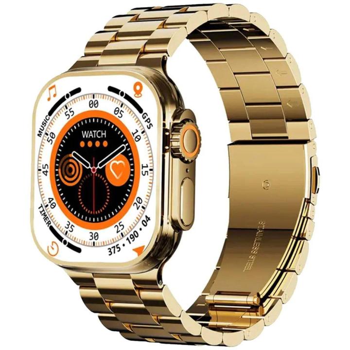 CT9 Ultra Gold Smart Watch Series 8 Smartwatch Bluetooth Call Heart Rate Sleep Monitoring IP67 Waterproof, Always on Display