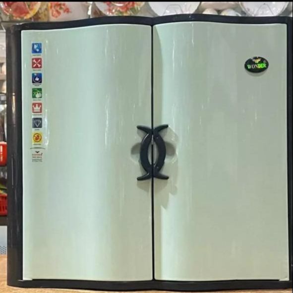 Corner cabinet for bathroom (plastic) with doors