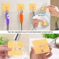 Pack of six Wall Hooks, Adhesive Hooks with Heavy Duty, Washable and Reusable, Waterproof and Oilproof Nailless Hooks Wall Hooks Heavy Duty Seamless Hooks Rotating Sticky Hooks Wall Hanger Hooks Utility Hooks for Kitchen Bathroom. 
