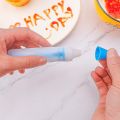 Techmanistan 5 Piece's Silicon Writing Pen Cake Decor Tool, Cake Decorating Pen, Chocolate Writing Pen with 4 Patterns of Icing Piping Pen Tips. 