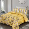 Pcs Bedsheet Set King Size- 100% Pure Cotton Bedsheet Double Bed King- Printed Design Bedsheet Sets with Pillow Covers. 