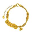 Xiaohongshu same ancient gold small gourd bracelet female exquisite five emperors money daily gold plate wrapping hand jewelry wholesale. 