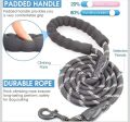 Reflective Braided Nylon Rope Dog Leash for Large Dogs | Heavy Duty Strong Walking Lead PS521 PS-LH. 