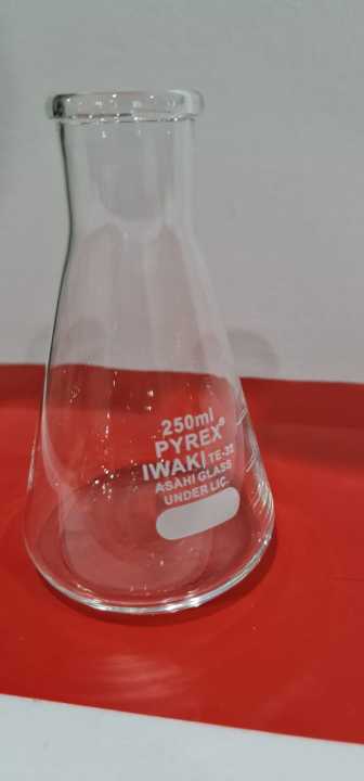 Pyrex Iwaki te-32 Conical Glass Flask for Laboratory 250ml