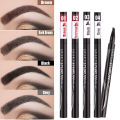 Waterproof Natural Eyebrow Pen Four-claw Eye Brow Tint Makeup three Colors Eyebrow Pencil Brown Black Grey Brush Cosmetics. 