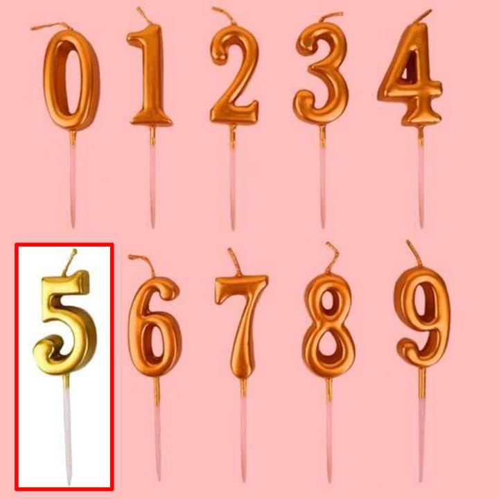 Shiny 0-9 Number Candles for Birthday Cake Decoration