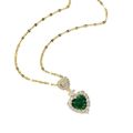 Hunts Best Heart Emerald Green Zircon Necklace For Girls and Women Best Birthday Gifts for Girls, Bestie, Girlfriend, Sister, Daughter, Bride, Wife and Mother. 