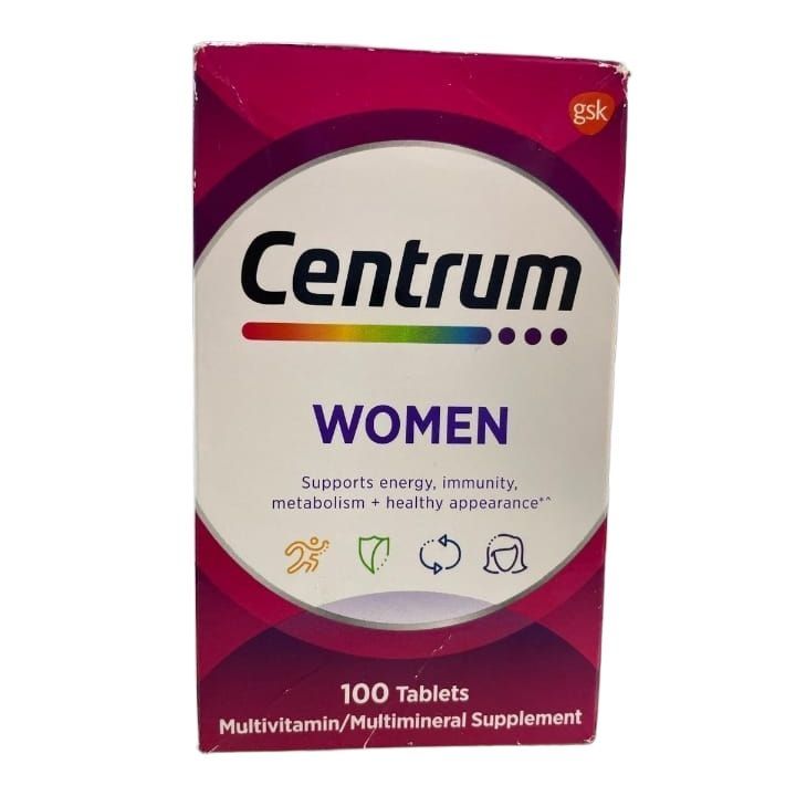 Centrum Women Multivitamin – 100 Tablets – Daily Energy, Immunity, Metabolism & Skin Support for Women
