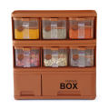 Masla Box For Kitchen Plastic New Style Kitchen Spices Box Storage Box Condiments & Spice Rack With Spoons - 6 Compartment. 