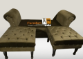 Modern Settey Set Elegant Designe Four Seater Pepsi Fabric Velvet Colour {{Special Offer Available }}. 