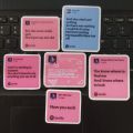 20 pcs TV GIRL SPOTIFY LYRICS sticker pack based on popular songs blue hair, not allowed,  heaven is a bedroom, lovers rock, hate yourself ideal for  dairies, notebooks, journaling, phone cases, guitars, gifting and perfect for music lovers. 