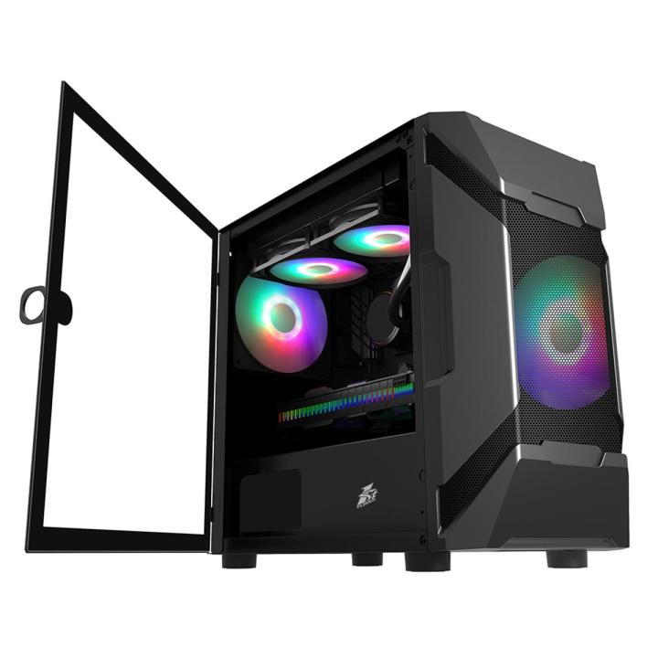 1stPlayer D3-A (White / Black) DK series Micro ATX Case, With 2 Fans