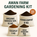 24 kg | Organic Gardening Kit – 10kg Garden Soil, 8kg Vermicompost, 5kg Cocopeat, 1kg Seed Starter Mix | Complete Grow Kit for Gardening, Pots, Seedlings, Vegetables, Herbs, Plants – Free Gift: Rice Husk (Perlite Alternative) & Toori (Mulch + Aeration). 