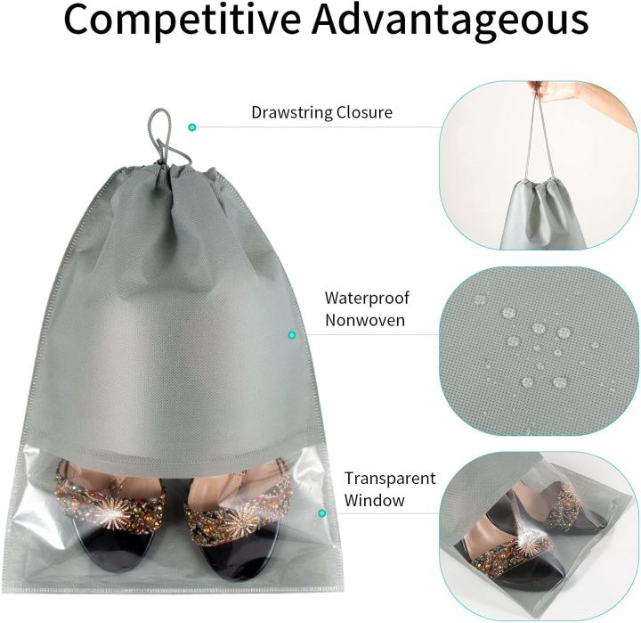 Pack%20of%2012%20-%20Travel%20Shoes%20Storage%20bag%20with%20clear%20window%20non-woven%20with%20PVC%20Bag%20-%20Image%206