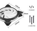 úphére5V PW M áRGB LED 120mm Case Fan For PC Cooling super Silent 5V 3 Pack-Supports ASūS Aura Sync/GIGABYTE ARGB Fusion/MSI Mystic Light Sync/AsRock Polychrome Sync-T7SYC7-3. 