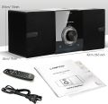 Home CD Stereo Shelf System - 30W Compact Micro Stereo System with CD Player, Bluetooth, FM Radio, Aux-in, USB Playback, 2-Way Music Crisp-Sound, DSP-Tech, Remote Control. 