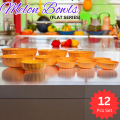 12 Pcs Plastic Bowl Set - Melon Design - 7 Different Sizes - Plastic Bowls for Kitchen - Plastic Bowls Set – Large Plastic Bowls - Plastic Bowls for Kids - Unbreakable - High Quality Bowls. 