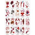 10PCS Halloween Scar Tattoo Sticker Waterproof Temporary Cartoon Emulation Body Transfer Art Arm Leg Kid Toy Children Gift Adult. 