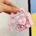 【Online】 random 1pcs Sanrio Creative Key Switch Storage Box Girl Cartoon Hello Kitty My Melody Kuromi Cinnamoroll Transparent Dustproof Jewelry Box. 