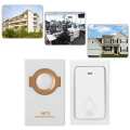 Wireless MP3 Doorbell Set Self-powered Remote Button + Receiver US Plug 100-240V. 