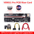 1-10Pcs Upgraded V011 Pro PCIE Riser 011 Riser Card PCI E Express GPU 1X to X16 10 Capacitors USB 3.0 Cable For GPU Graphics Card good effect and easy to use. 