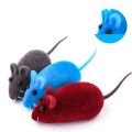 Funny Clockwork Spring Plush Mouse Toy Rubber Cat Toy Sound Flocking Rat Shape Toys Realistic Dog Cat Supplies Random Color Toys. 