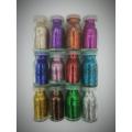Glitter bottles for slime and decorations, (Pack of 12 Bottles). 