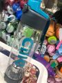 cille drink water bottle, bpa free bottle high plastic made, handy gym water bottle with handle, sport water bottle with strainer, easy grip , leakproof water bottle eco friendly best for schools and offices outdoors. 