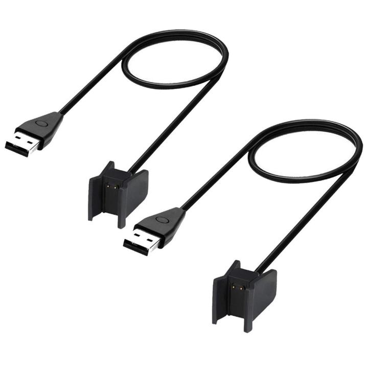 for Fitbit Alta HR Charger with Reset Button Replacement USB Charger Charging Cable for Fitbit Alta HR Fitness Smart Watch, Black (2-Pack(Black))