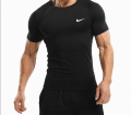 Black Half Sleeve Compression Tee, Men Compression  Gym Sports T Shirt, Inner T Shirt, Compression T-Shirt Undershirt. 