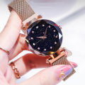 [Stylish]- Rose Gold Ladies Wrist Watch For Women Magnetic & Waterproof. 