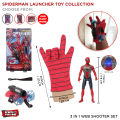 Superhero Spiderman Wrist Launcher Toy & Action Figure Set, Amazing Spider Web Launcher Role Play Toy For Kids Super Hero Flying Disk Shot_ Toys and Costume Gloves For Baby Boy Spider Man Toys. 