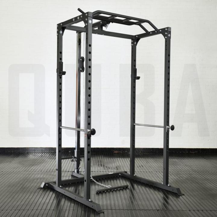 HOME GYM POWER RACK WITH CABLE PULLEY SYSTEM LAT/ROW ATTACHMENT