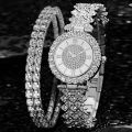 【S Elvey Trend Store】business quartz watch Fashion Full Sky diamond girl watches. 