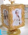 Photo Frame & Jewellery Box - Golden. 