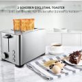 FREIHAFEN 800W Toaster 2 Scheiben Edelstahl. 