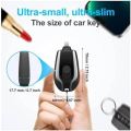 Power bank Keychain 1500mah Mini Portable Keychain Phone Charger Emergency Power Banks Retractable Plug Power Fast Charging For IPhone And Android. 