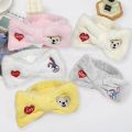 Julystar 1pc Fashion Women Cute Band Embroidered Coral Fleece Wash Face Bath Hair Holder Elastic Headband Girls Hair Accessories. 