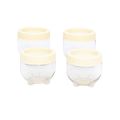 Set of 4 Mini Plastic Storage Jars – 100g Capacity Each | Interlocking Jar Design | Transparent Jars with Cream Lids | Airtight Plastic Containers for Spices, Dry Fruits, Snacks | Small Round Kitchen Jars | Leak-Proof & Stackable. 