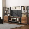 3-Tier TV Stand, Industrial Media Stand for 60" TV, Console Table Hallway Entryway Table. 