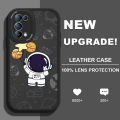 AMORVOR for OPPO Reno5 5G / 4G Back Cover Cute Space Astronaut Print PU Leather Case Soft Silicone Edge Phone Cases. 
