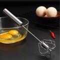 Manual Hand Whisker - 12 Inches Semi Automatic Hand Push Whisker Egg Milk Cream Coffee Stainless Steel Beater Stirrer Mixer - Silver. 