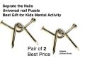 Twisted Nails Puzzle Magic Trick - Bent Nail Puzzle - Brain Puzzles for Kids - Brain Teasers Puzzles. 