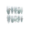 Artificial Nail Butterfly Ribbon Smoothie Light Blue Gradient Cat Eye Reusable and Removable. 