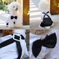 Pet Dog Cats Clothes Prince Tuxedo Bow Tie Suit Puppy Costume Jumpsuit Coat S-XXL. 