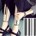 【Good-Love Store】Waterproof Temporary Tattoo stripe Bar code line Fake Tatto Flash Tatoo Abdomen Arm tatouage for Men Women. 
