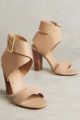 Women's Faux Suede Wooden Block Heel Sandals Cross Strap Design 3-Inch Heels  Ideal for Bridal Parties and Every Occasion. 