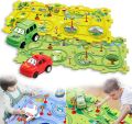 Puzzle Car Track Set for Kids, DIY Puzzle with Vehicles, 4 Theme Puzzles, Car Track Game, Assembly Electric Cart, Track Puzzle. 