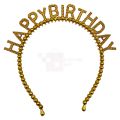 Happy Birthday Hair Band - Adjustable - Birthday Party Hair Band - Golden Color - Headband For Boys & Girls. 