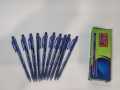 Pack of 20 Pens BLU Ball Point Pen by SIGNATURE, Blue ink, 0.7mm Needle Tip, Smooth Writing Plastic Body,. 